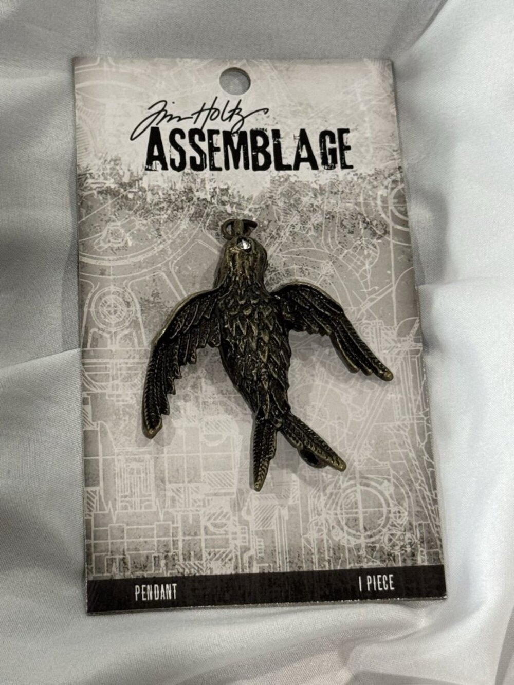 Tim Holtz Assemblage Bird Sparrow Pendant For Necklace Making NEW